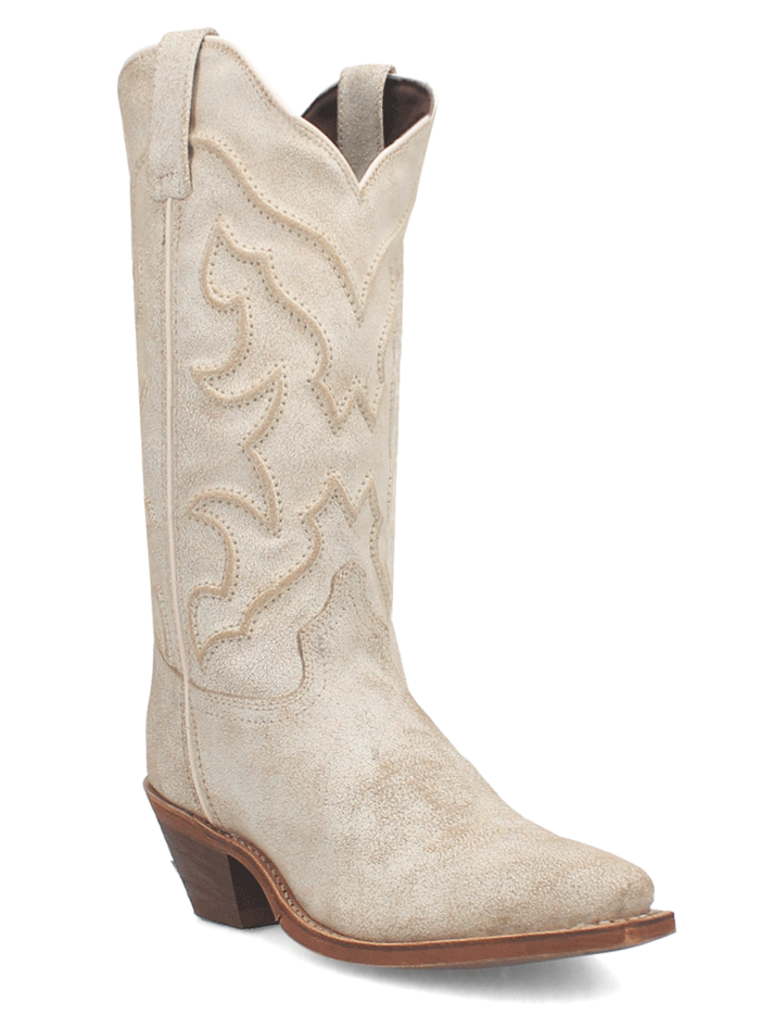 Laredo 52186 Women's REVA Leather Boots in Bone Ivory - Stylish Western Ankle Boots for Casual Wear & Country Outfits