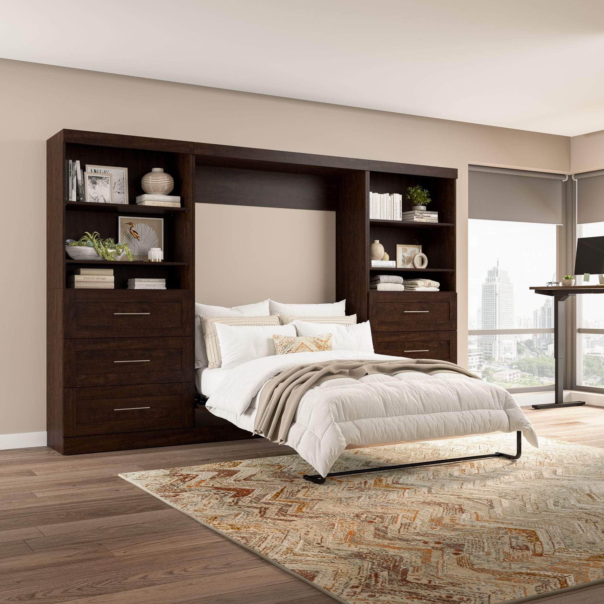 Pur Full Murphy Wall Bed with 2 Storage Units & Drawers (131