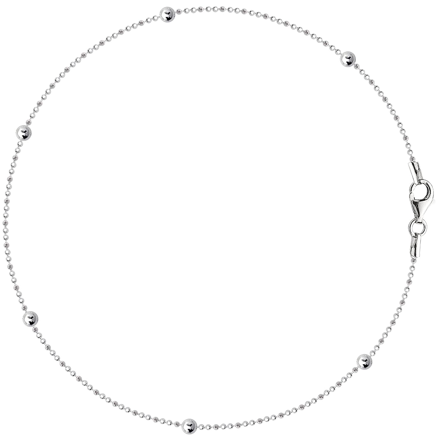 Savlano 925 Sterling Silver 9-10 Inch Adjustable Chain Anklet for Women - Elegant Ankle Bracelet with Gift Box - Perfect for Casual Wear, Beach Outfits & Special Occasions