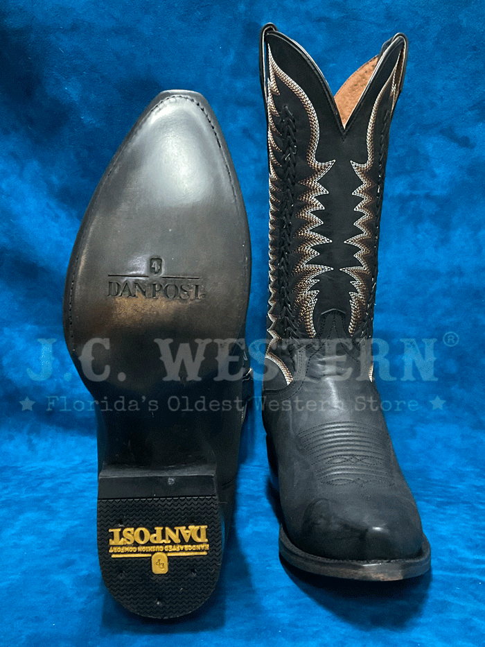 Dan Post DP3176 Men's RIP Snip Toe Western Boots - Charcoal Cowboy Boots for Country Dancing & Rodeo Events