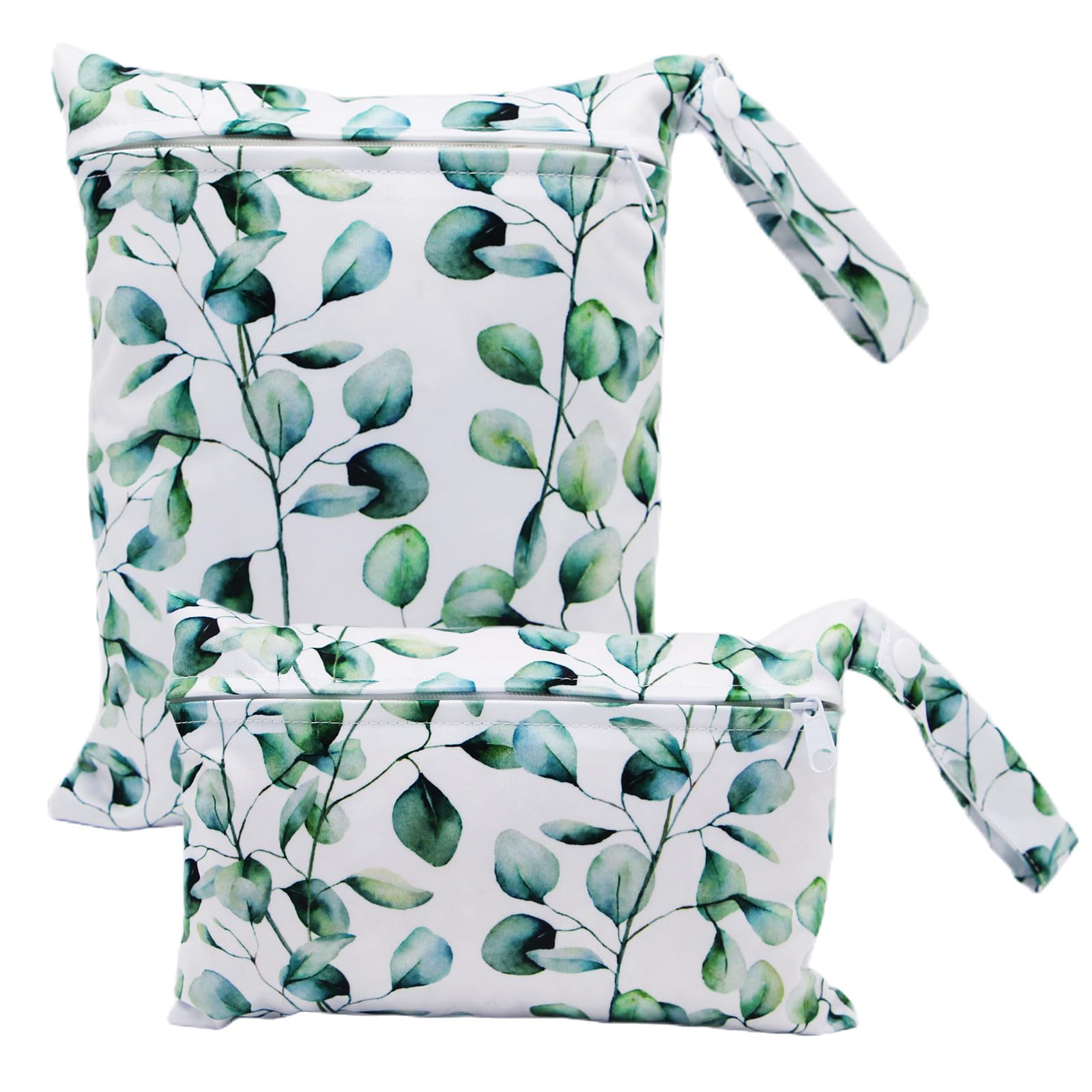 2 Pack Waterproof Reusable Wet Dry Bags for Baby Diapers & Breast Pump Accessories - Small Travel Organizer with Handle for Beach, Pool, Gym, Stroller, Yoga & Daycare (7.9