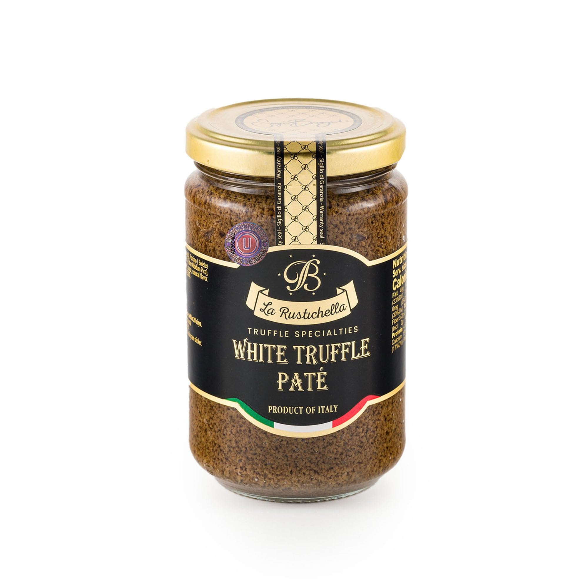 La Rustichella White Truffle Patè - Kosher Certified, 100% Italian Made | Vegan, Gluten-Free, Cholesterol-Free Spread (9.88oz/280g) - Perfect for Gourmet Appetizers, Pasta Toppings & Charcuterie Boards