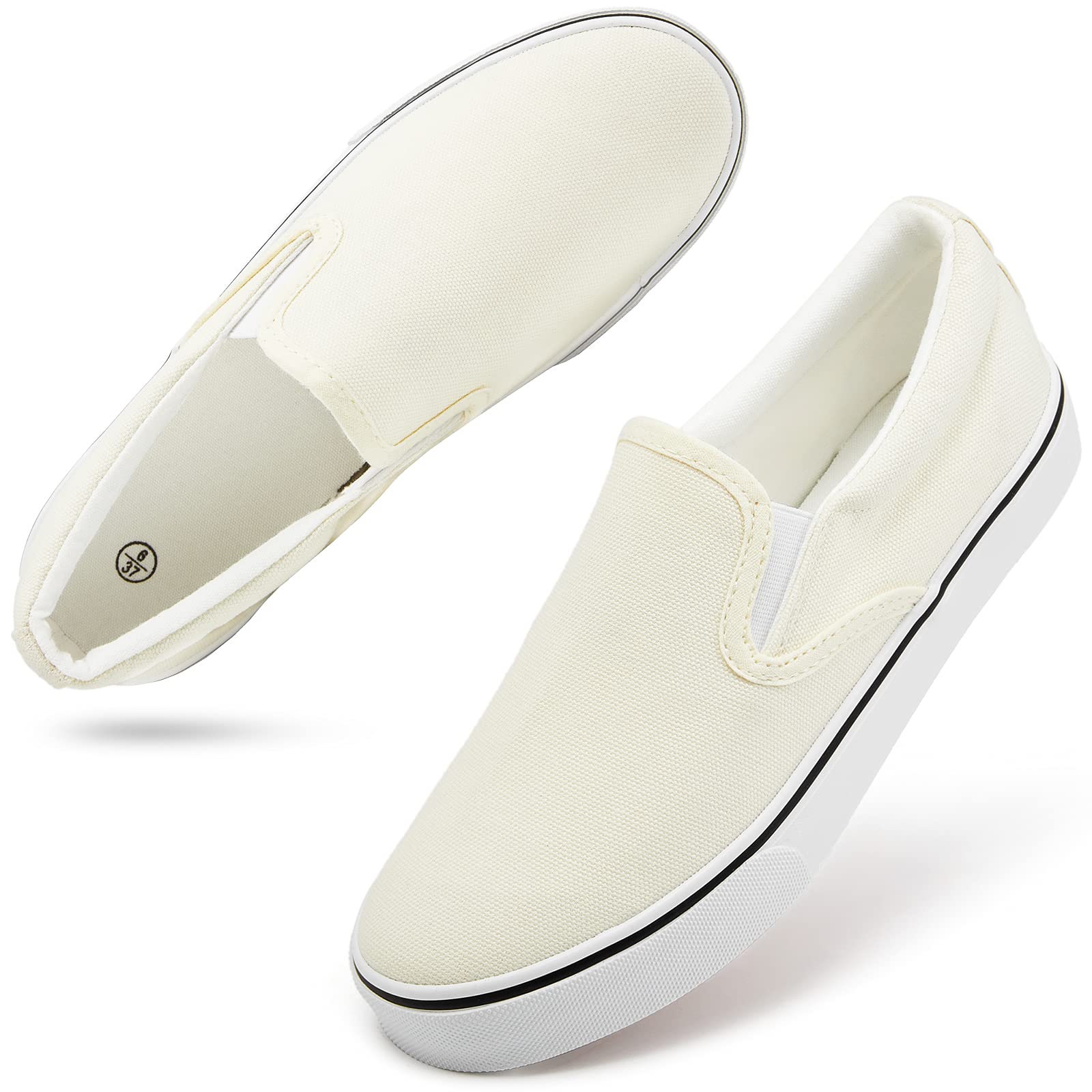 Women's Slip-On Canvas Sneakers - Comfortable Non-Slip Loafers for Casual Wear | Perfect for Walking, Travel & Everyday Fashion
