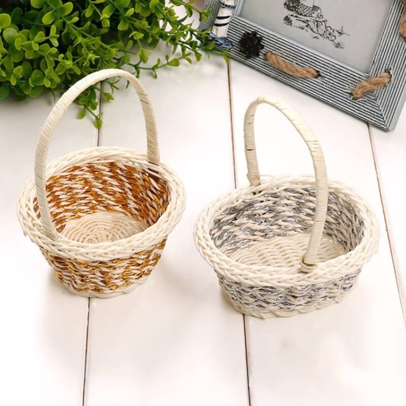Authentic Handwoven Flower Basket - Elegant Wedding & Party Decorative Basket for Bouquets, Centerpieces, and Rustic Home Decor