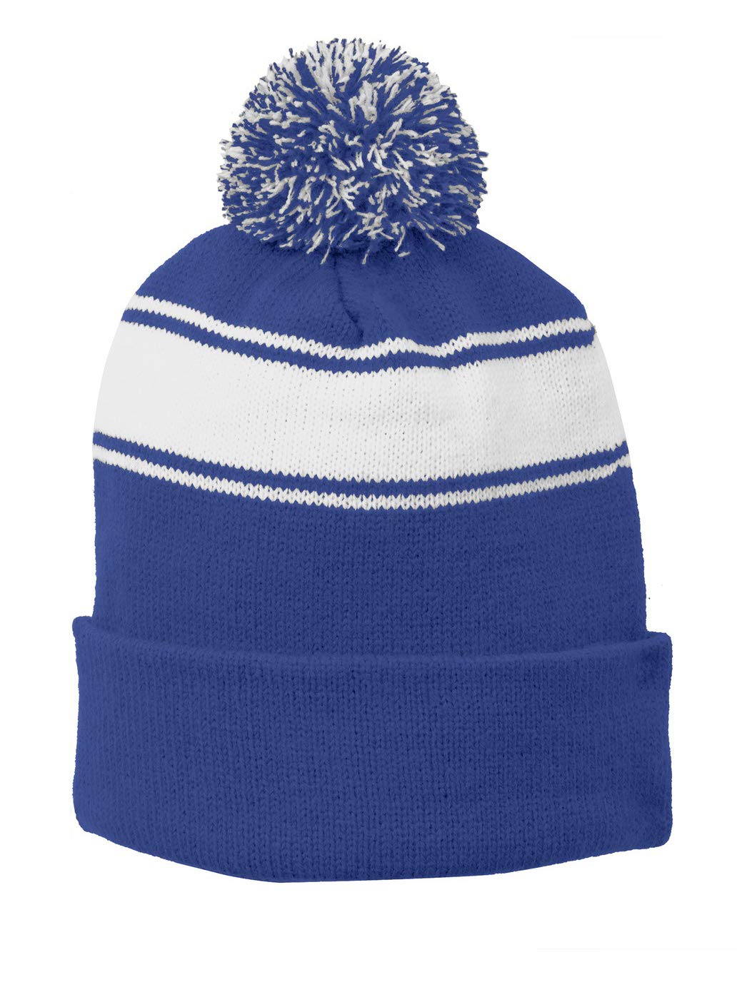 Unisex Striped Pom Pom Beanie Hat for Men & Women - Soft Winter Knit Cap for Outdoor Activities, Skiing & Casual Fashion