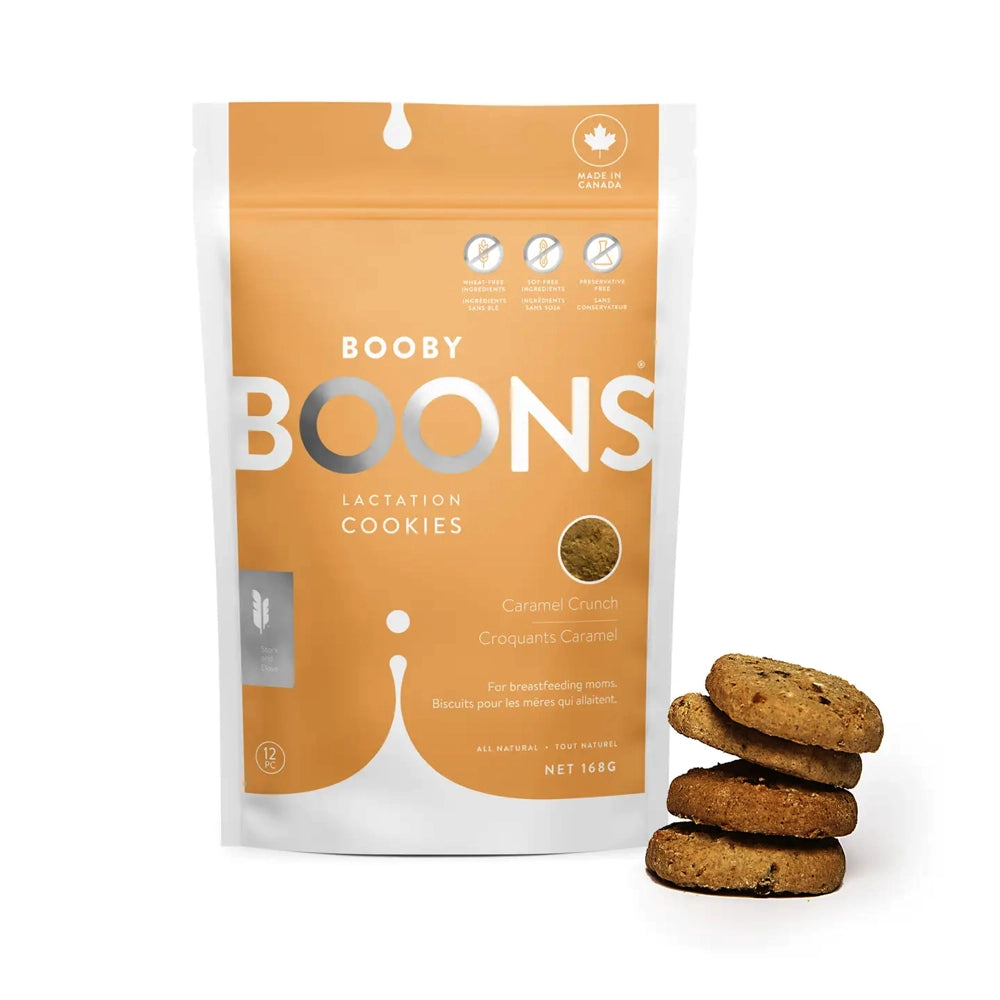 Booby Boons Lactation Cookies - Caramel Crunch Flavor | Nursing Cookies for Breastfeeding Moms | Postpartum Snack for Milk Supply Support