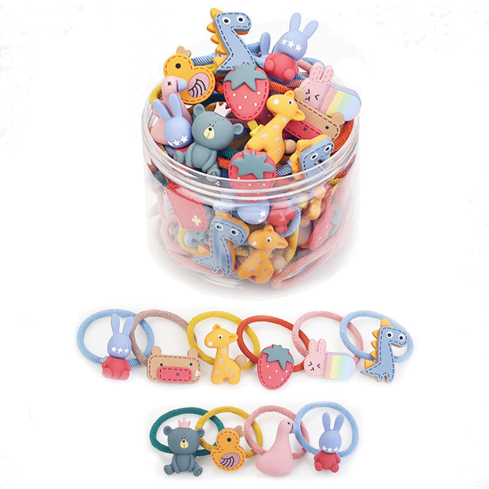 20 Pcs Girls Hair Bands - Soft Stretchy Hair Ties for Kids & Toddlers - Cute Hair Accessories for School, Sports & Daily Use (Boxed)