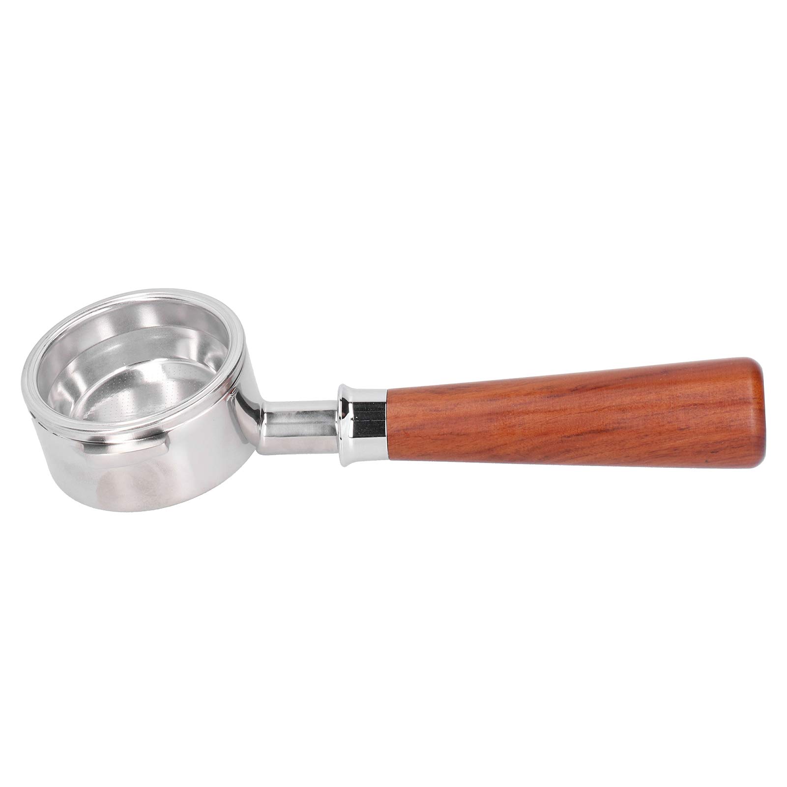 Stainless Steel Bottomless Coffee Filter Holder - Wooden Handle for Home & Cafe Use (Blue)