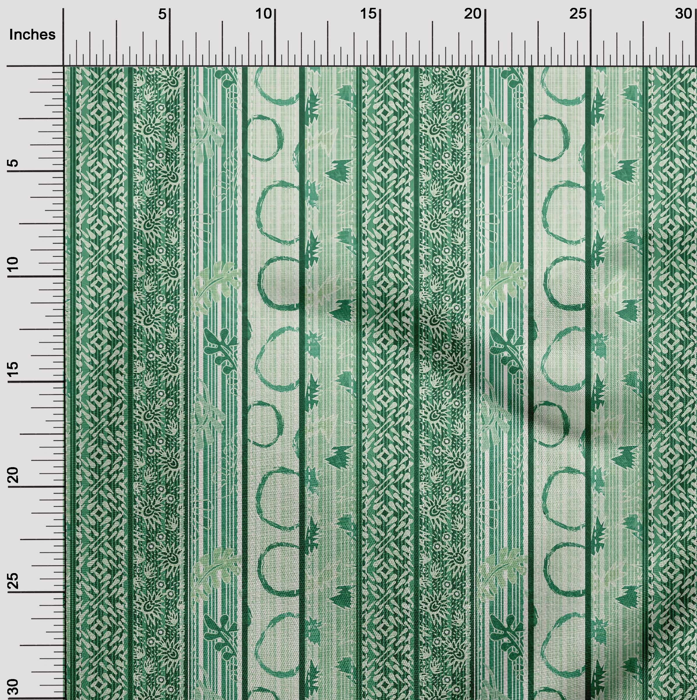 Premium Cotton Flex Green Batik Fabric by The Yard - 40 Inch Wide for DIY Clothing, Quilting & Sewing Projects - Perfect for Dresses, Scarves & Home Decor