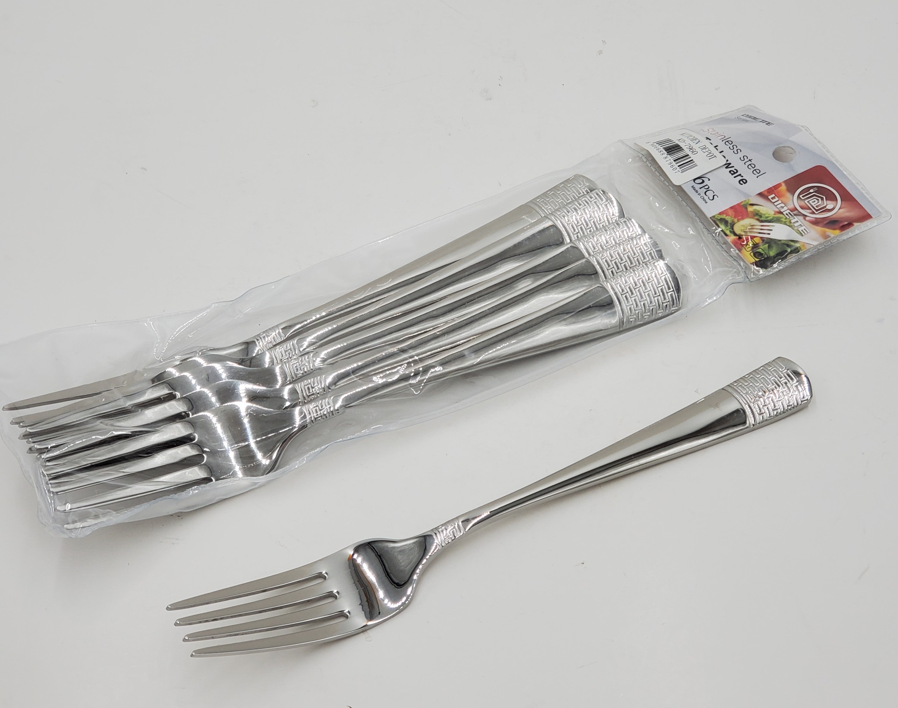 6-Piece Stainless Steel Dinner Fork Set - Elegant Silverware for Fine Dining, Restaurants & Home Entertaining