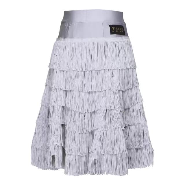 Professional Black Multilayer Fringes Latin Dance Skirt for Tango, Flamenco, Salsa, and Ballroom - Perfect for Competitions, Performances, and Practice