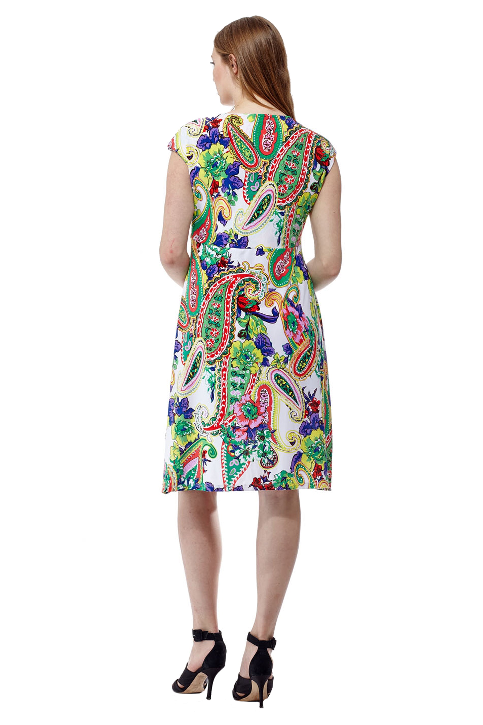 La Cera Women's Paisley Floral Print Sleeveless Summer Dress - Casual Boho Chic Maxi Dress for Beach, Vacation & Outdoor Parties
