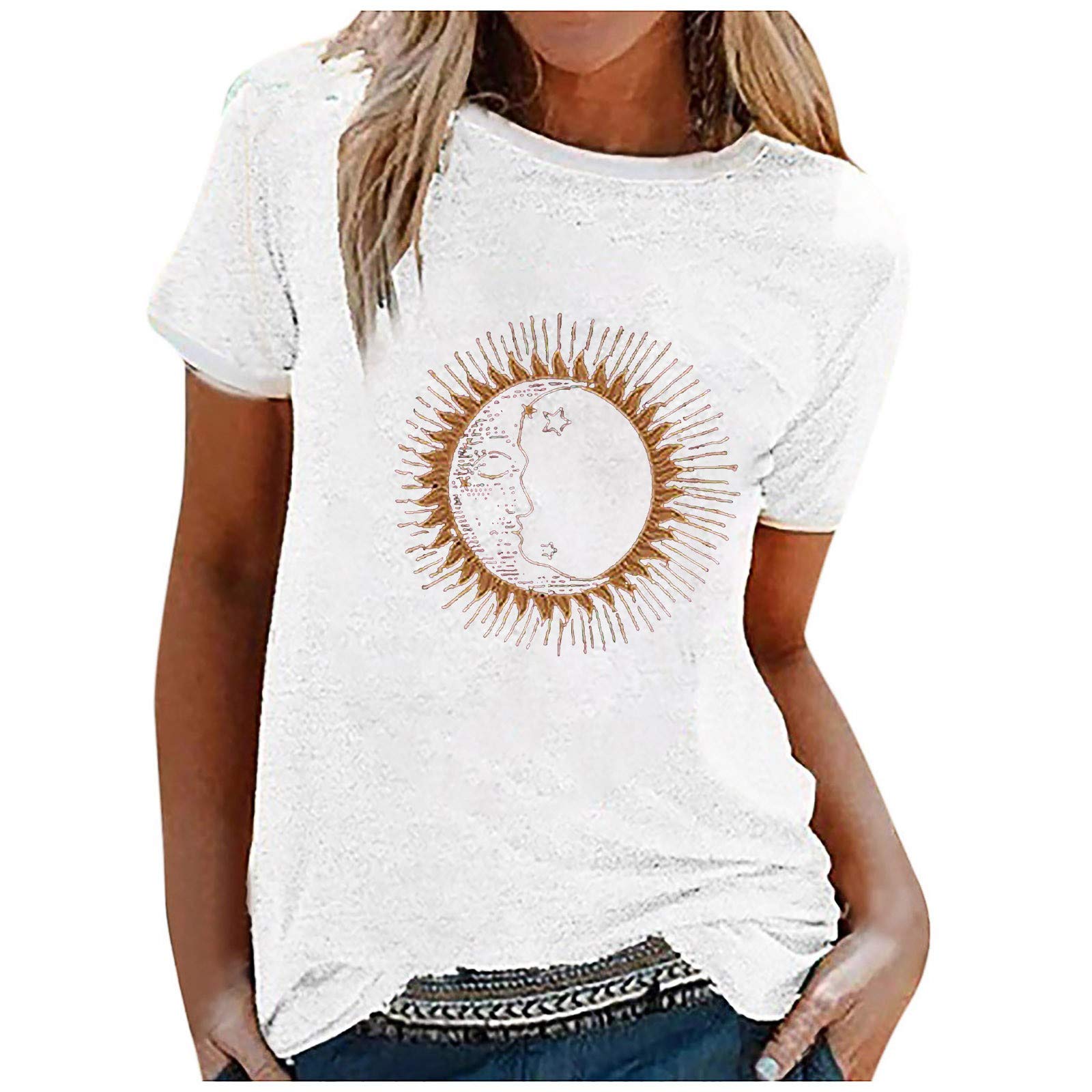 Women's Casual Short Sleeve T-Shirt - Loose Fit Spring Summer Blouse Top for Everyday Wear | Perfect for Outings, Beach, Work & Weekend Comfort