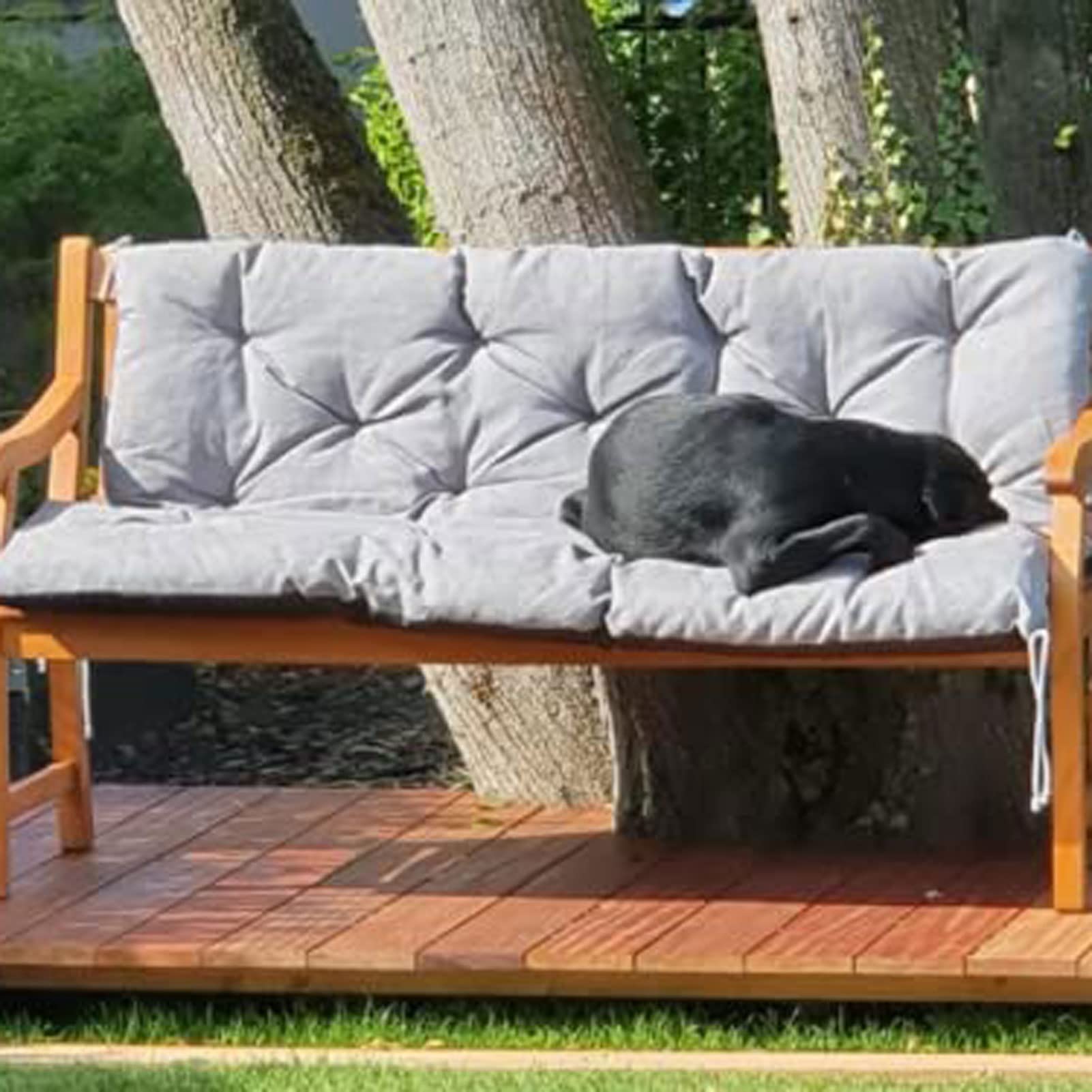 Waterproof Outdoor Bench Cushion with Backrest - 2 or 3 Seat Overstuffed Replacement Cushions for Garden, Patio & Porch Swing - Weather-Resistant & Comfortable for Relaxing Outdoors
