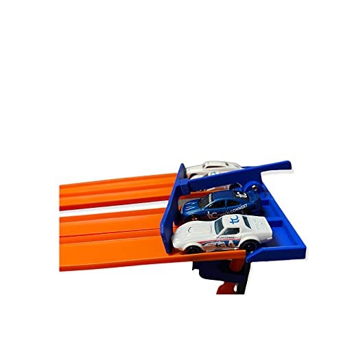 Hot Wheels 4-Lane Race Track Starter Gate - Compatible with Hot Wheels Tracks, Blue & Orange - Perfect for Kids' Racing Competitions & Playroom Fun