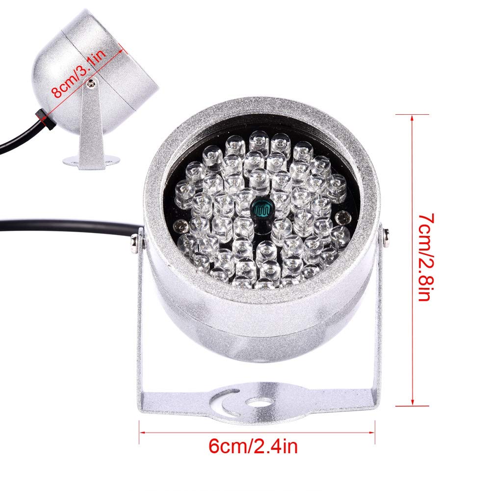 PUSOKEI 48 LED IR Illuminator Light for CCTV Night Vision - Waterproof Infrared Fill Light with Auto CDS Power Control | Perfect for Security Cameras, Traffic Monitoring & Police Surveillance