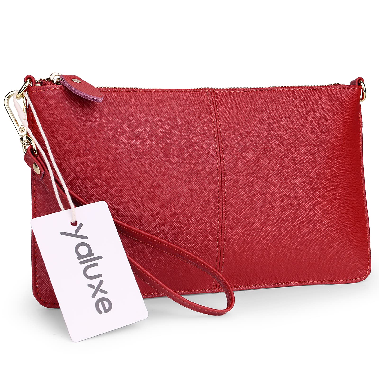 YALUXE Genuine Leather Wristlet Handbag for Women - Slim Crossbody Phone Clutch Purse with Card Slots & RFID Protection | Perfect for Everyday Use, Travel, and Night Out