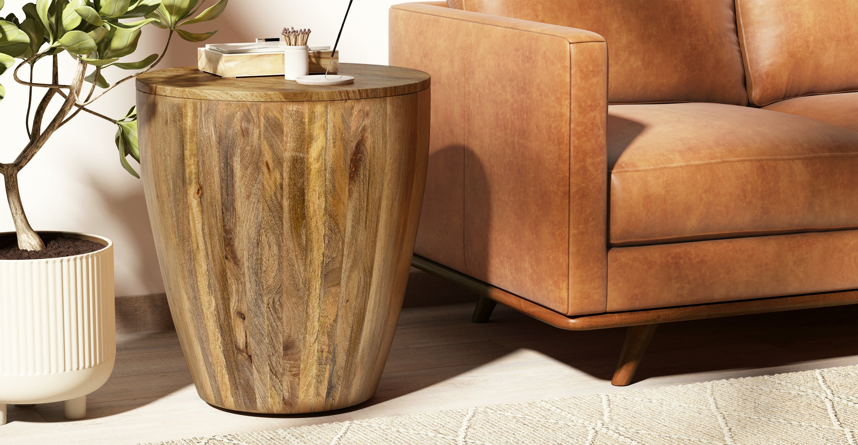 Modern Goa Side Table - Stylish & Functional Accent Table for Living Room, Bedroom, or Office - Perfect for Decor, Storage & Display