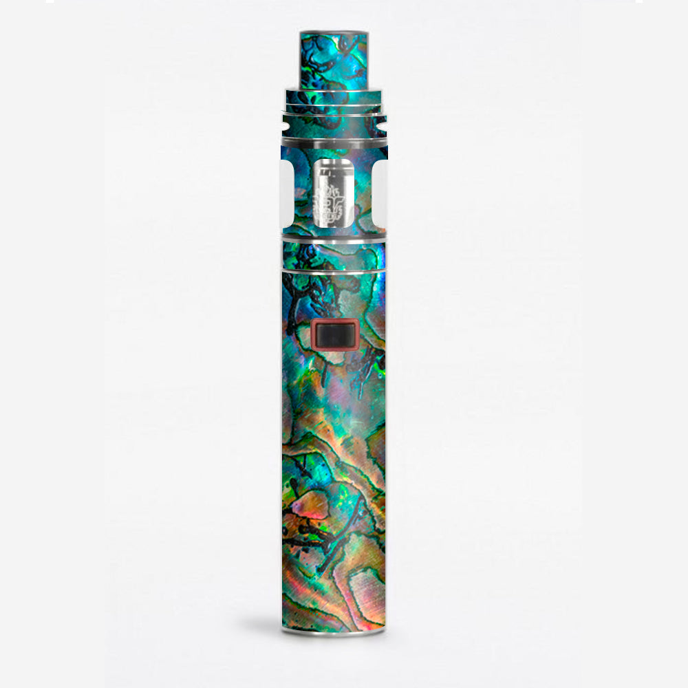 Abalone Shell Swirl Neon Green Opalescent Smoke Stick X8 Skin - Perfect for Vaping, Hookah, and Relaxation Sessions