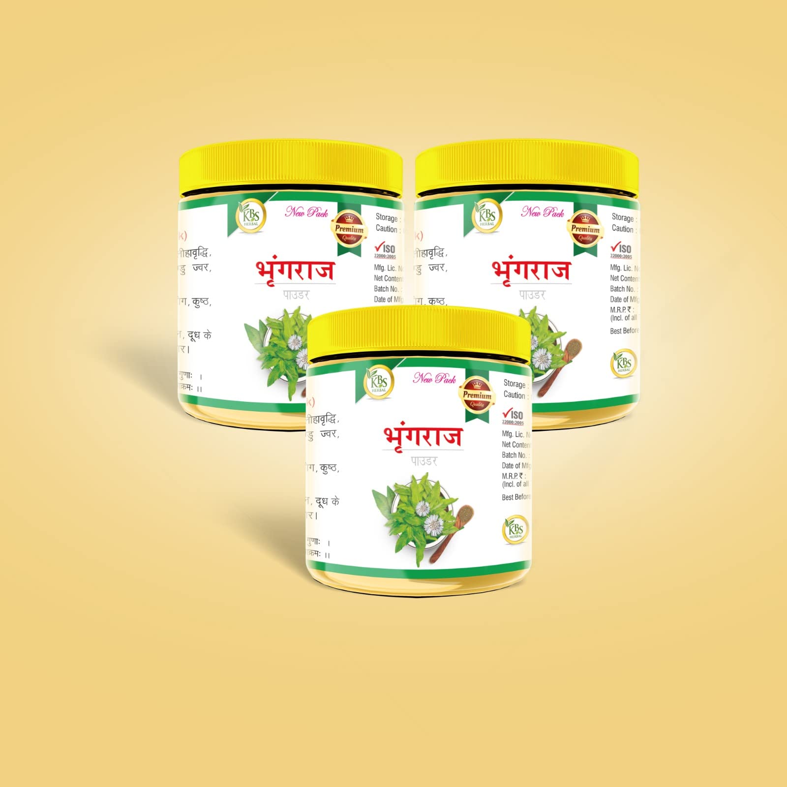 Organic Bhringraj Powder for Hair Growth & Skin Care - 100% Natural Ayurvedic Herbal Remedy (Pack of 3 x 100g) - Perfect for DIY Hair Masks, Scalp Treatments & Glowing Skin Care Routines