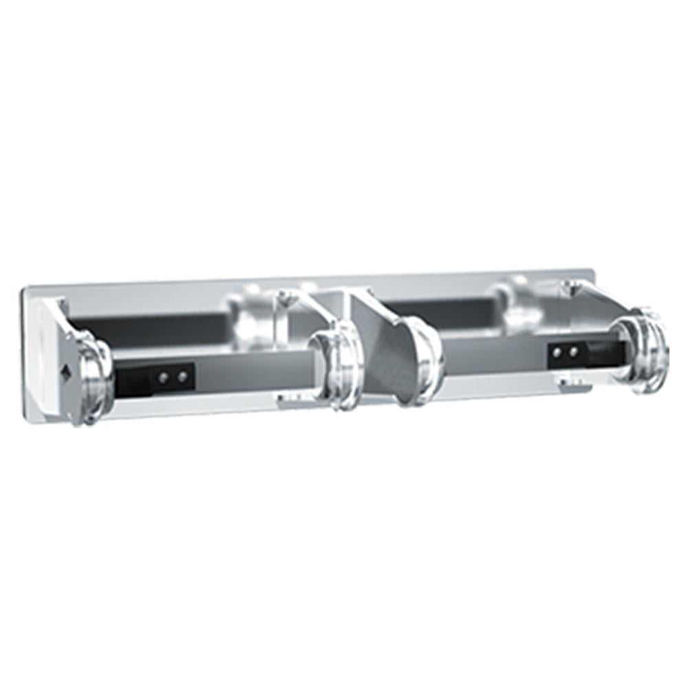 ASI 715 Double Chrome Plated Surface Mounted Toilet Paper Holder - Bathroom Tissue Roll Dispenser for Home, Hotel, and Office Use