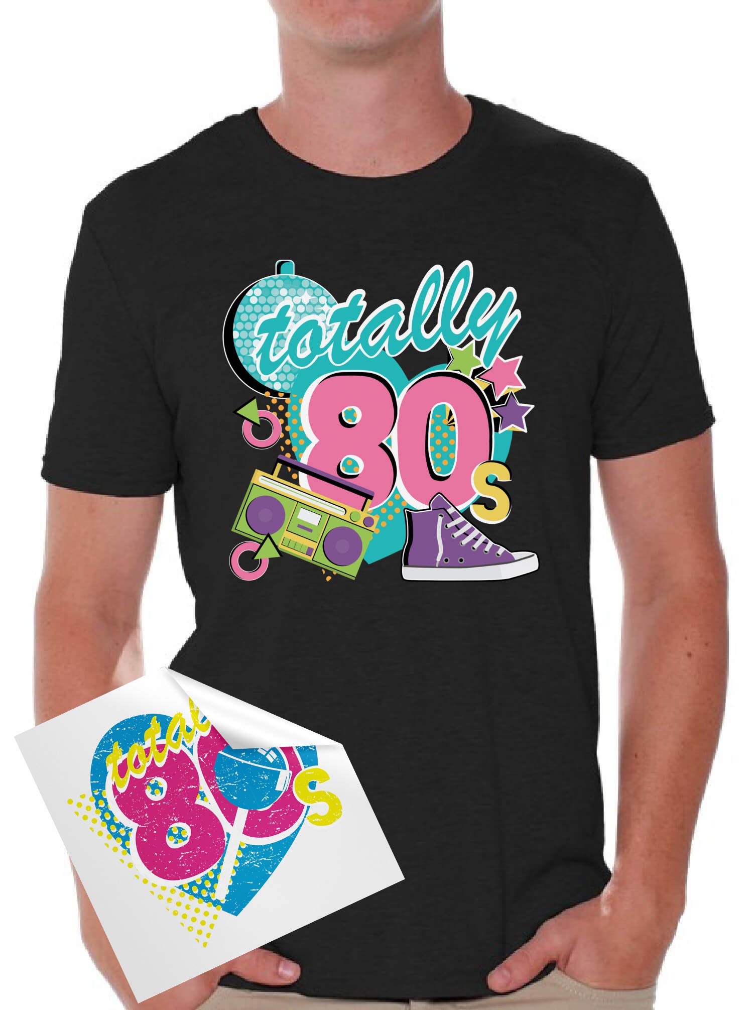 Vintage 80s Retro T-Shirt for Men - I Love The 80s Graphic Tee with Free Sticker Gift | 80s Themed Casual Wear for Concerts, Parties & Nostalgic Fashion