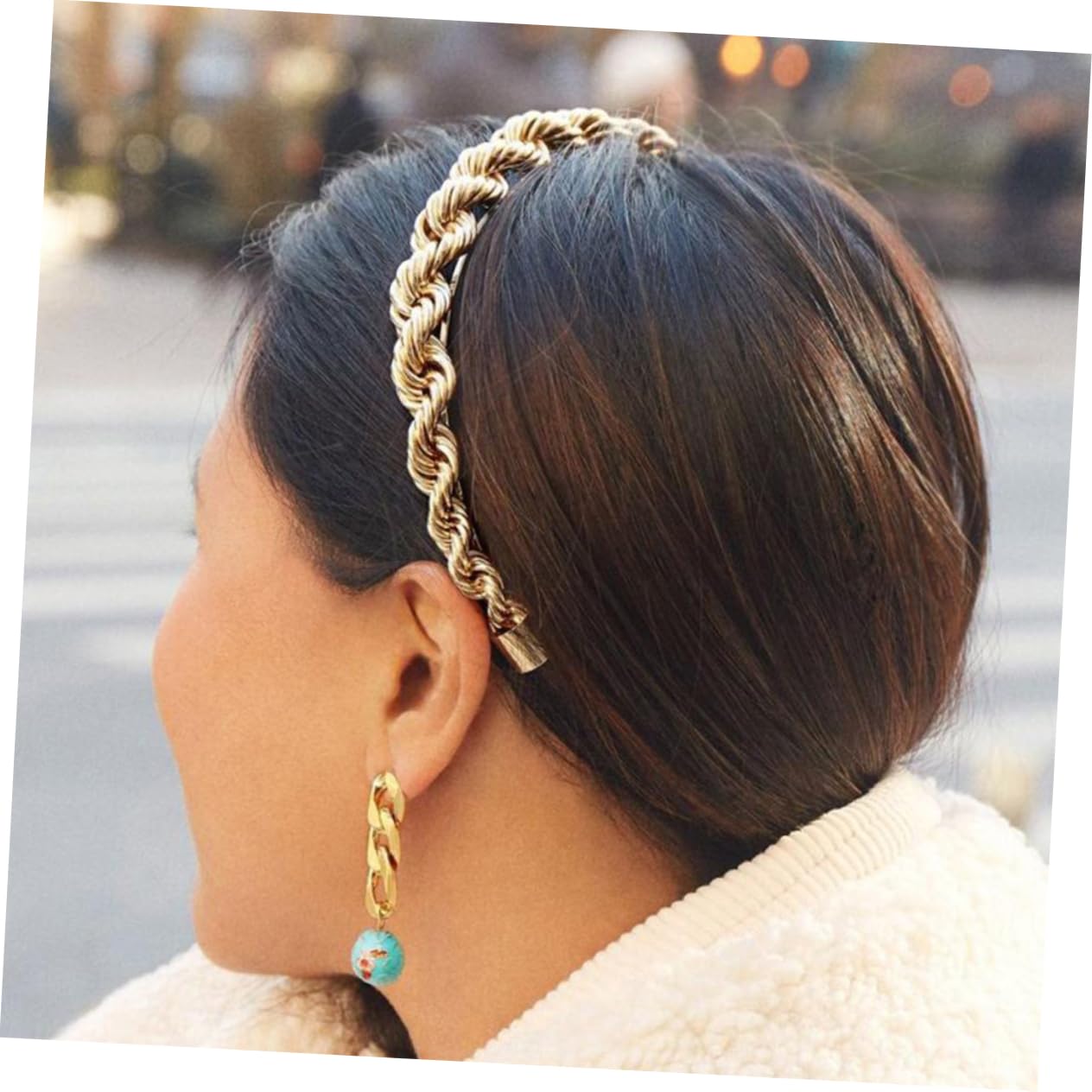 Minkissy Metal Hair Headband for Women - Elegant Chain Bridal Accessory for Daily Wear