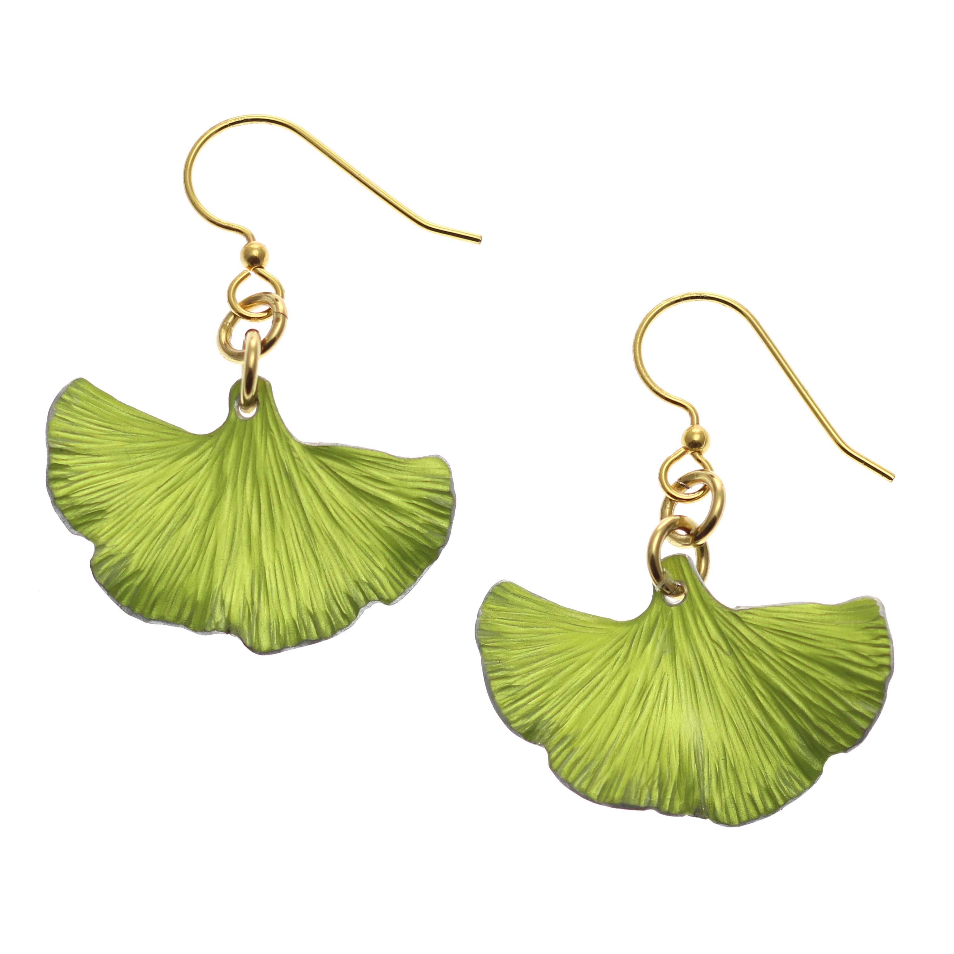 Small Ginkgo Leaf Anodized Aluminum Sour Candy Apple Earrings - Dainty Gold-Tone Stud Earrings for Women, Unique Botanical Jewelry Gift for Her - Perfect for Everyday Wear, Office, Date Night & Special Occasions