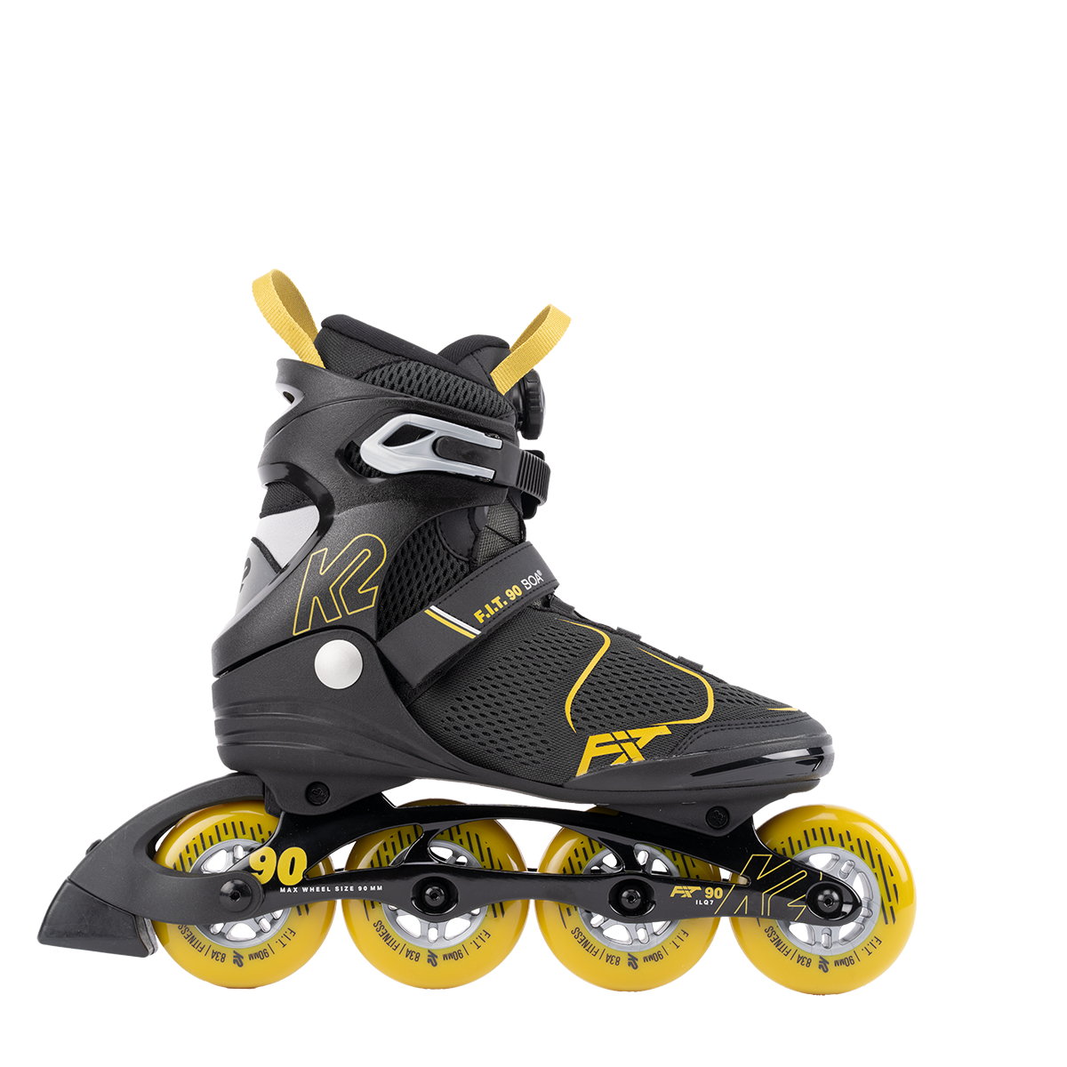 K2 F.I.T. 90 BOA Ski Boots - Grey/Mustard Color - Lightweight & Comfortable for Men & Women - Perfect for Skiing, Snowboarding & Winter Sports