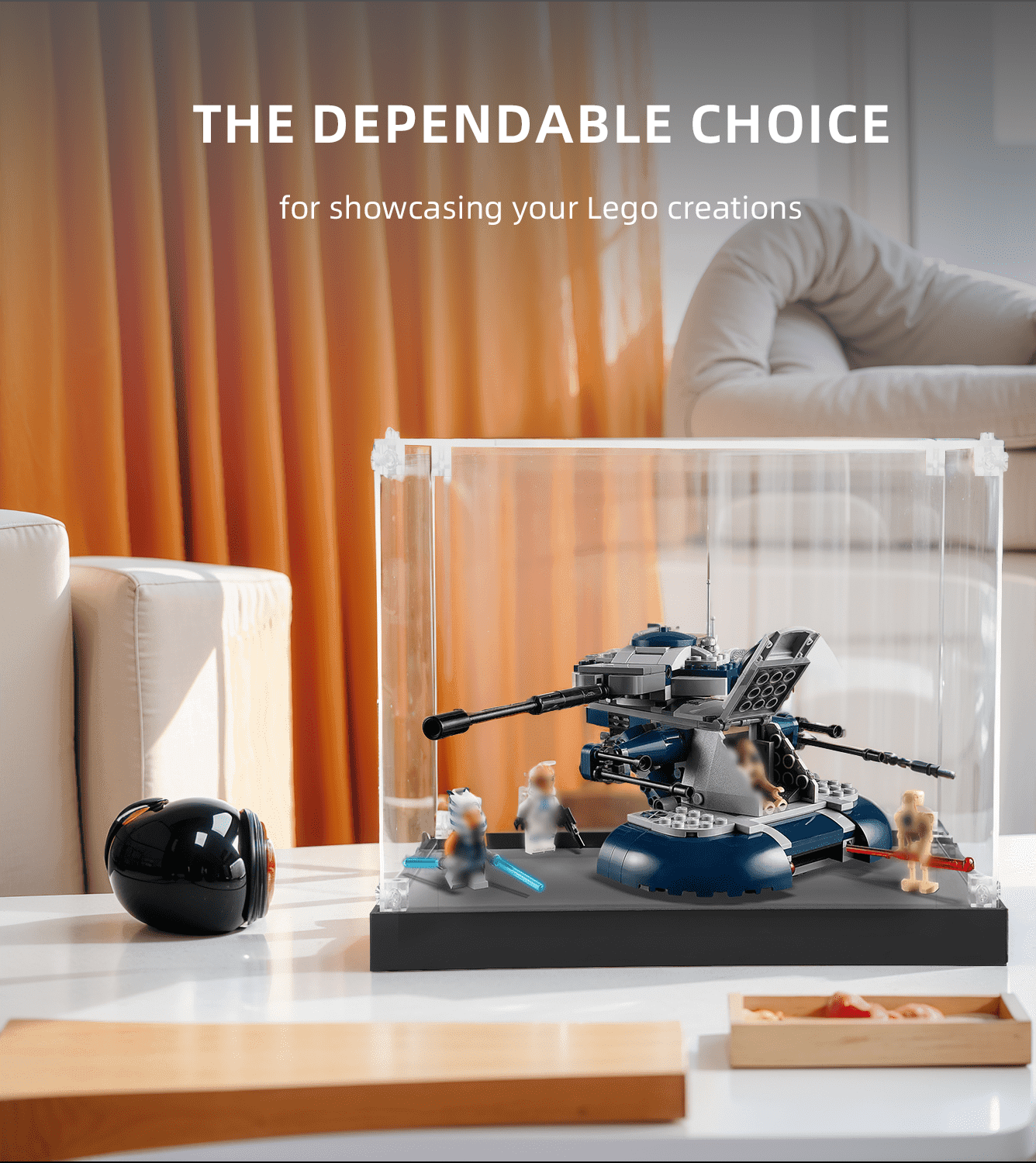 Lego Star Wars Armored Assault Tank (AAT) 75283 Display Case - Premium Acrylic Showcase for Collectible Building Blocks | Perfect for Home Decoration, Office Display & Gift for Lego Fans