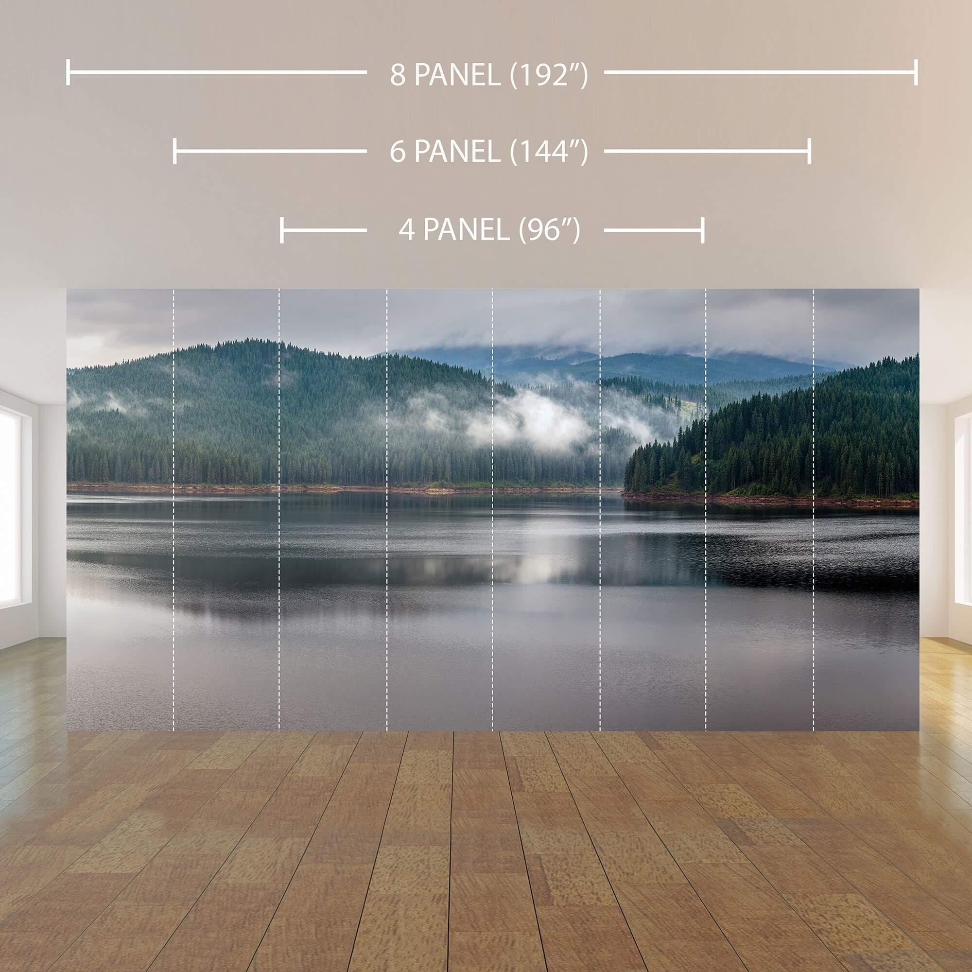 Blue and Green Mountain Landscape Peel and Stick Removable Wall Mural - Self-Adhesive Wallpaper for Bedroom, Living Room, Office Decor - Easy to Install & Remove