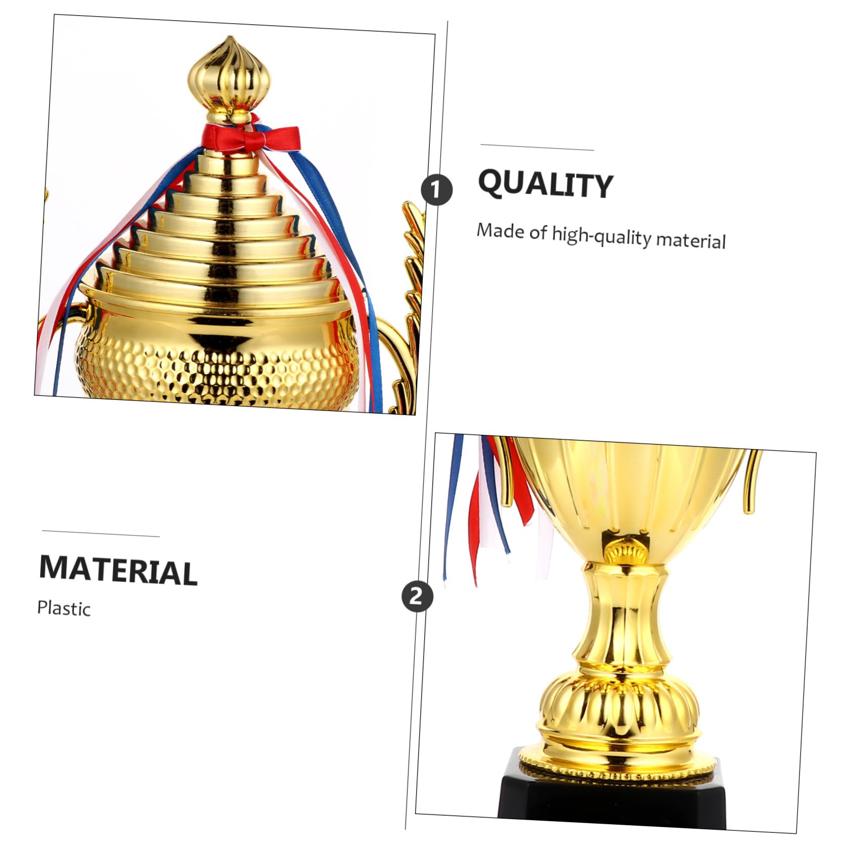 WESIEVYA Mini Gold Plastic Trophy Award - Reusable Winner Prize for Football Soccer Sports, Kids Party Favors, Team Recognition & Achievement Awards - Perfect for Tournaments, School Events & Office Incentives