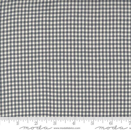 French General Woven Gingham Fabric M12223 24 - Indigo Blue Cotton Checkered Textile for Quilting, Dressmaking & Home Decor