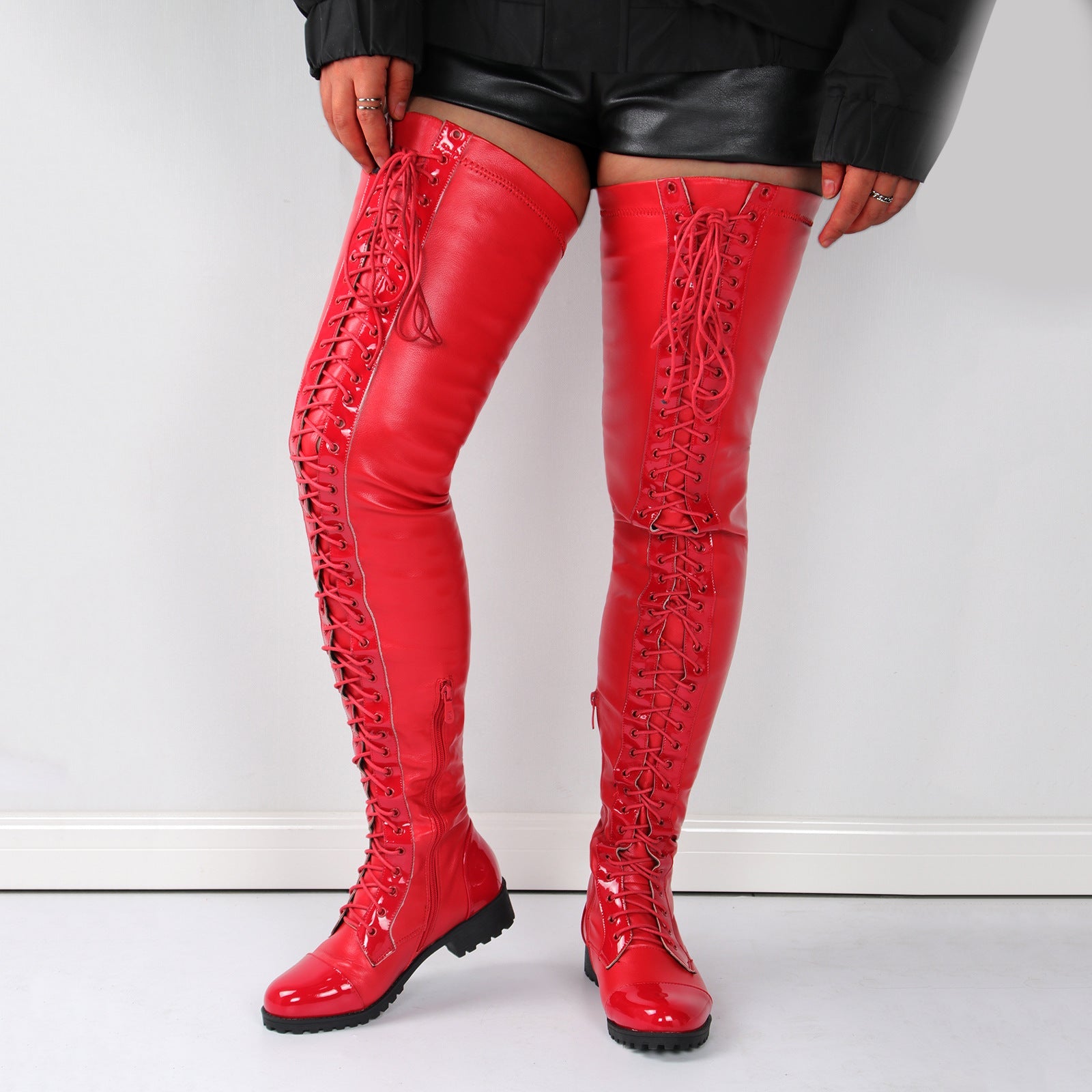 Women's Stylish Lace-Up Flat Long Boots - Comfortable Ankle Boots for Fall & Winter - Perfect for Casual Outfits, Office Wear & Date Nights