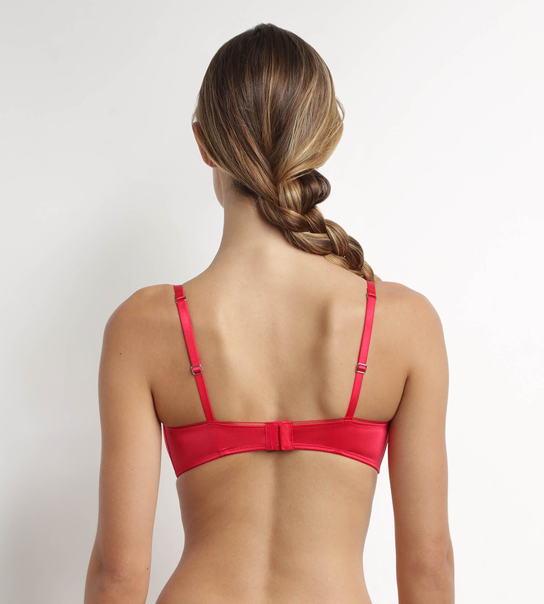 Red Satin Microfiber Underwire Bandeau Bra by Dim Chéri - Perfect for Everyday Wear, Date Nights & Special Occasions