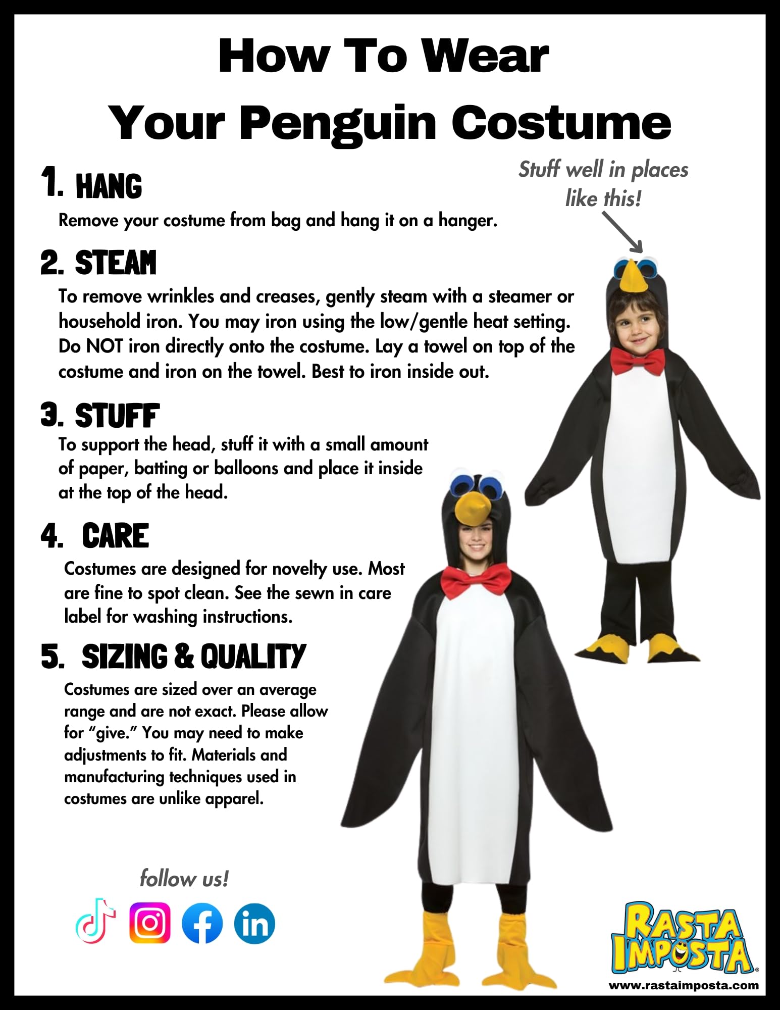Lightweight Teen Penguin Costume for Halloween & Cosplay - Rasta Imposta | Fun Party Outfit, School Play, Themed Events & Winter Celebrations