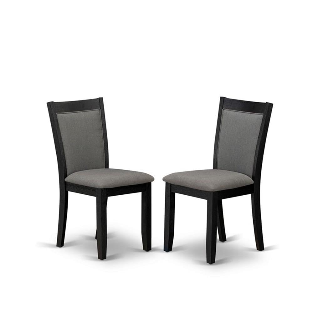 East West Furniture X697MZ650-5 5-Piece Dining Set - 40x72 Inch Rectangular Table with X-Legs & 4 Dark Gotham Grey Linen Parsons Chairs - Perfect for Small Kitchens, Breakfast Nooks & Compact Dining Spaces