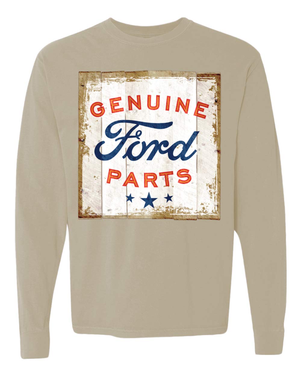 Genuine Ford Motors Parts Sign Long Sleeve T-Shirt for Cars & Trucks - Vintage Washed Look Cotton Shirt for Mechanics, Auto Enthusiasts & Car Lovers - Perfect for Garage Work, Car Shows & Casual Wear