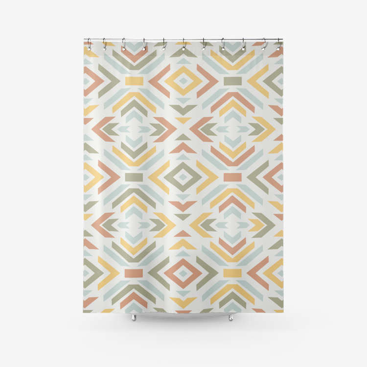 Textured Fabric Shower Curtain - Waterproof Printed Bathroom Curtain with Hooks, Modern Home Decor for Bath, Shower, and Spa Relaxation