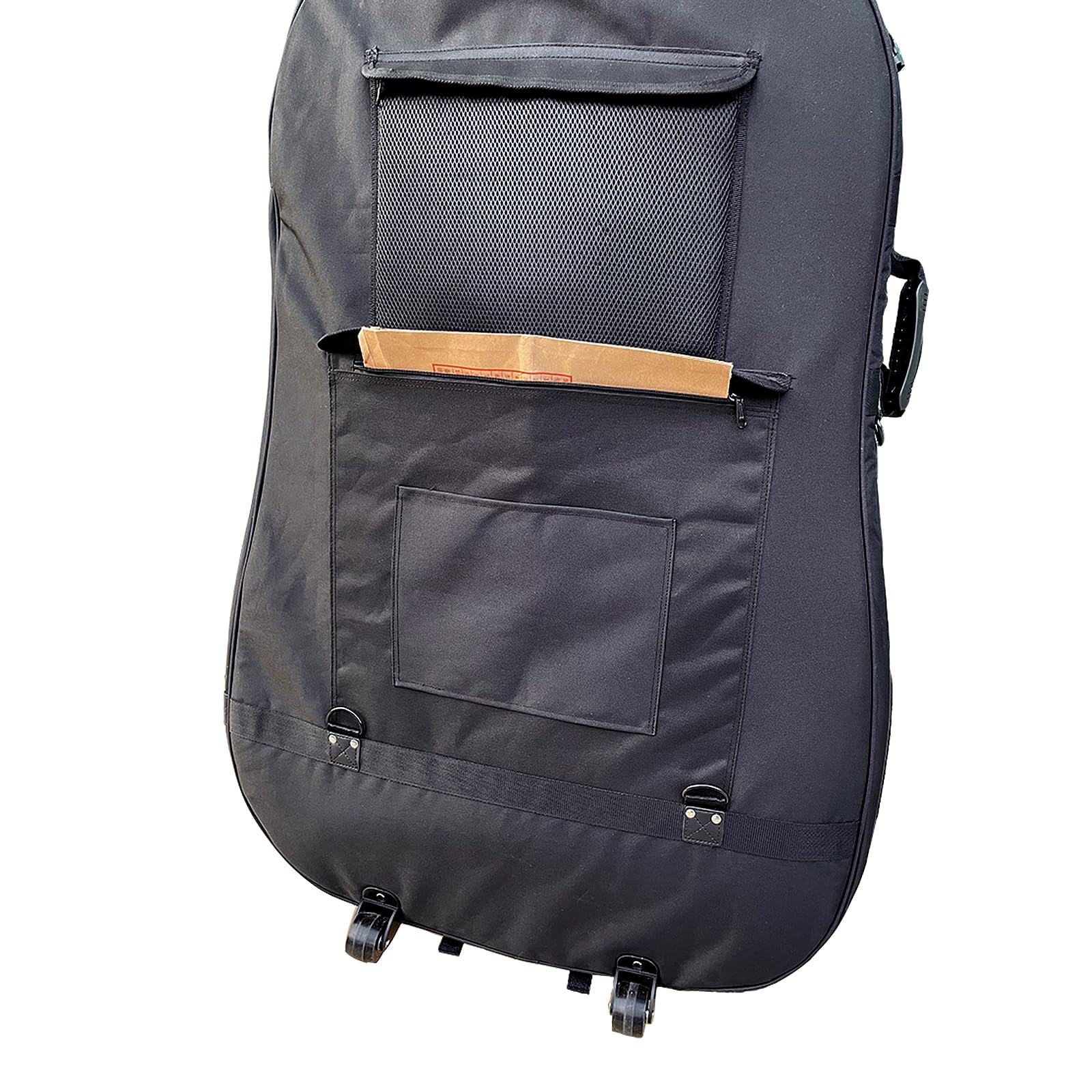 3/4 Upright Double Bass Case with Wheels - Oxford Cloth Padded Gig Bag for String Bass - Perfect for Travel, Storage & Music Performances