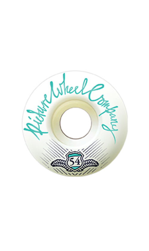 54mm 83B Teal Conical Skateboard Wheels - Picture Shield Design for Smooth Rides | Perfect for Street Skating & Park Tricks