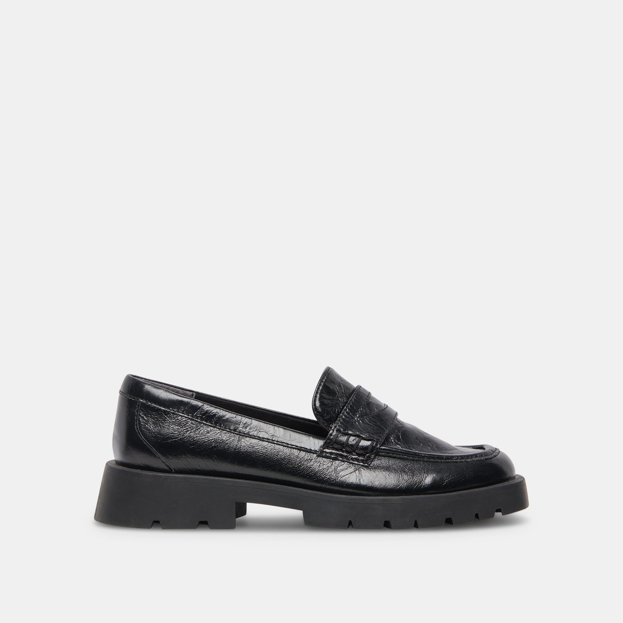 ELIAS FLATS ONYX CRINKLE PATENT Leather Women's Shoes - Comfortable & Stylish for Work, Office & Everyday Wear
