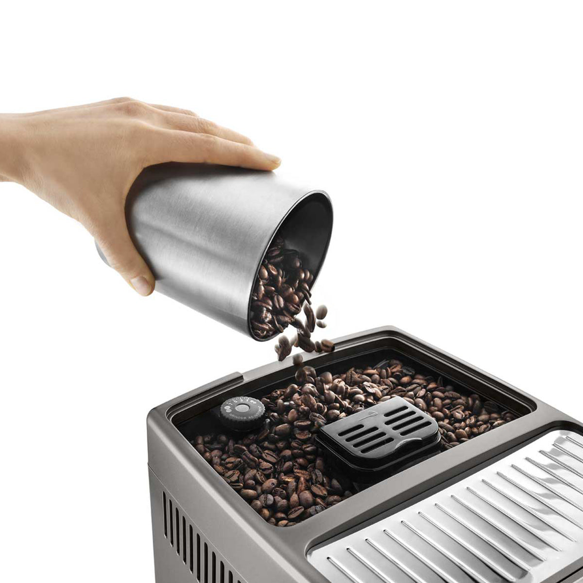 DeLonghi Dinamica Plus Titanium Connected Automatic Espresso Machine with Milk Frother - ECAM37095T | Perfect for Home Baristas & Coffee Lovers | Brew Lattes, Cappuccinos & Espresso Drinks