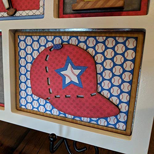 Foundations Décor DIY Shadow Box Cutout Inserts with Self-Adhesive Magnets - Baseball Theme Home Decor Craft Kit for Wall Art, Scrapbooking & Gift Making