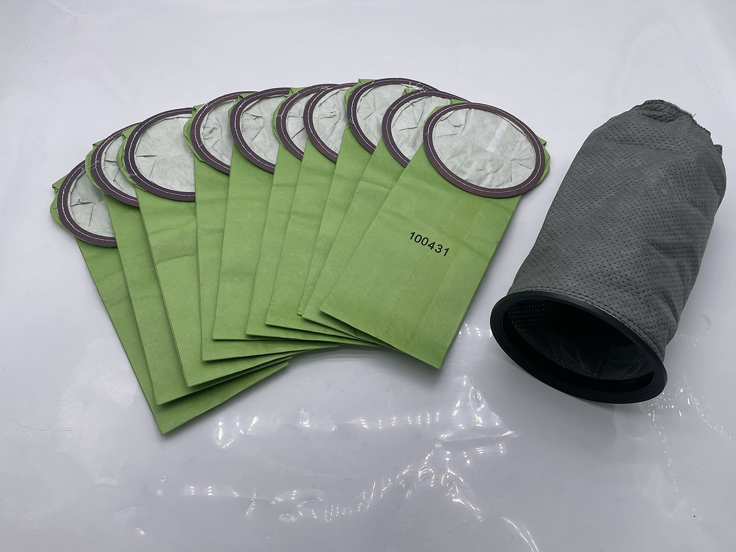 Smilefil Round 6QT Intercept Micro Filter Paper Bags 100431 & Reusable Micro Cloth Filter Bags 100564 - Replacement for Proteam 6 Quart Backpack Vacuum Cleaners - Perfect for Commercial Cleaning, Office Maintenance, and Home Deep Cleaning