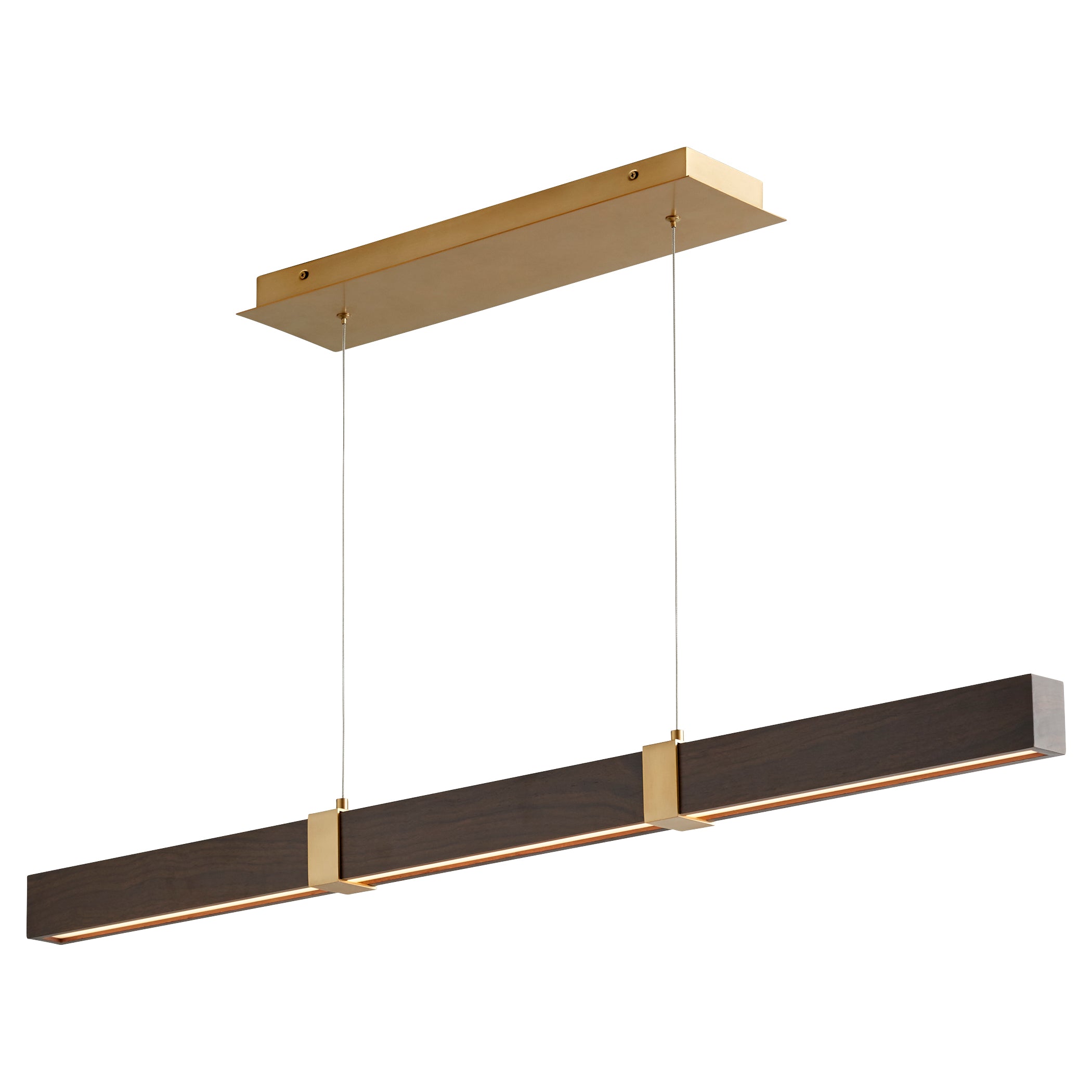 Oxygen Decca 3 48 2440 Pendant Light Fixture - Aged Brass with Walnut Finish | Vintage Industrial Ceiling Light for Dining Room, Kitchen Island & Bedroom