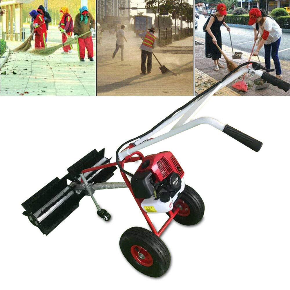 43CC Handheld Power Sweeper - 2-Stroke Lawn & Driveway Cleaning Machine for Outdoor Use