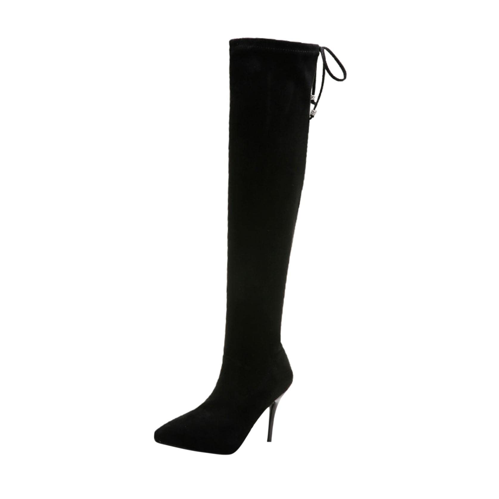 Sexy Women's Over-The-Knee Stiletto Boots - 6 Inch Super High Heel, Pointed Toe & Side Zip Closure, Stretchy Long Boots for Night Out, Party & Date Night