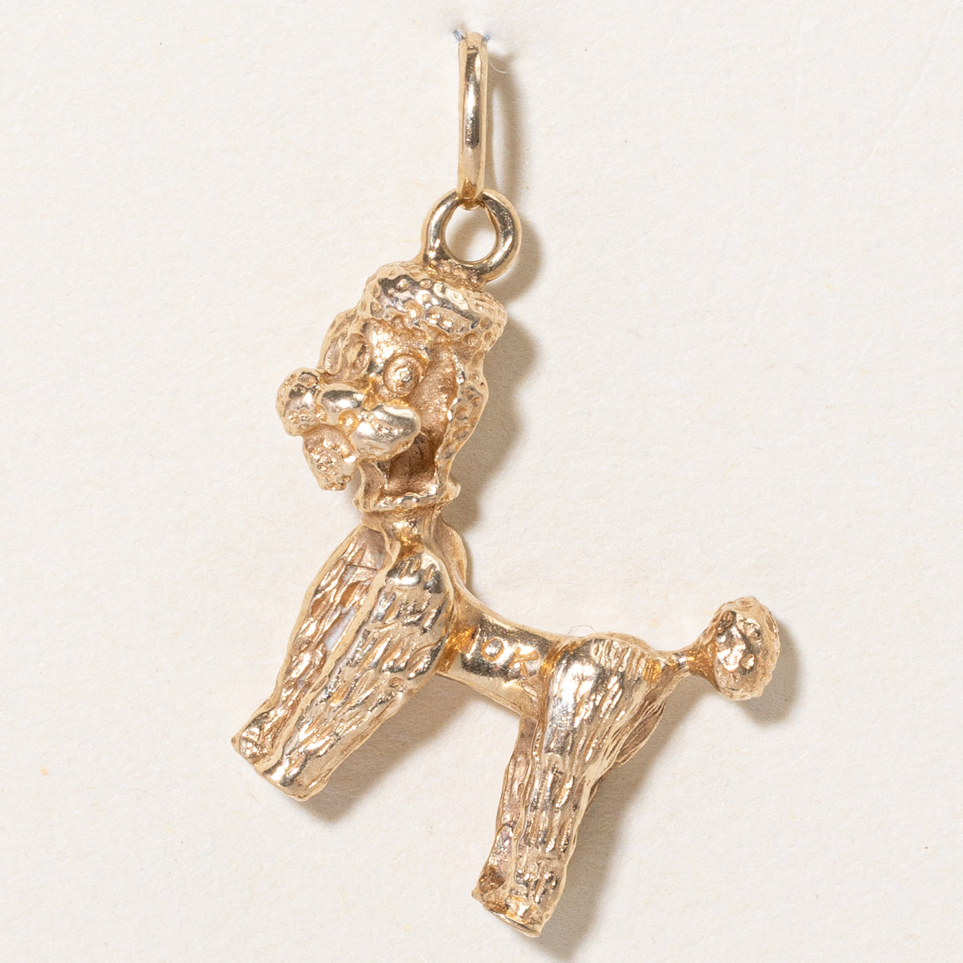10K Yellow Gold Poodle Dog Charm Pendant - Elegant Jewelry Gift for Dog Lovers - Perfect for Necklaces, Bracelets & Pet Memorial Keepsakes