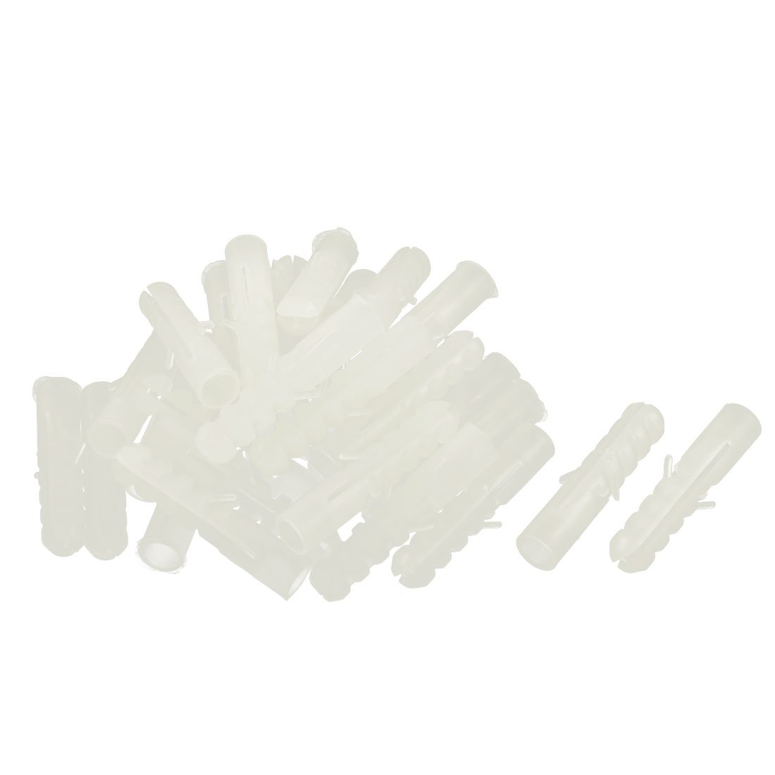 IIVVERR 30-Pack Beige Plastic Expansion Nails 10x49mm - Heavy Duty Wall Anchors for Hanging Pictures, Shelves & Decor in Drywall & Masonry
